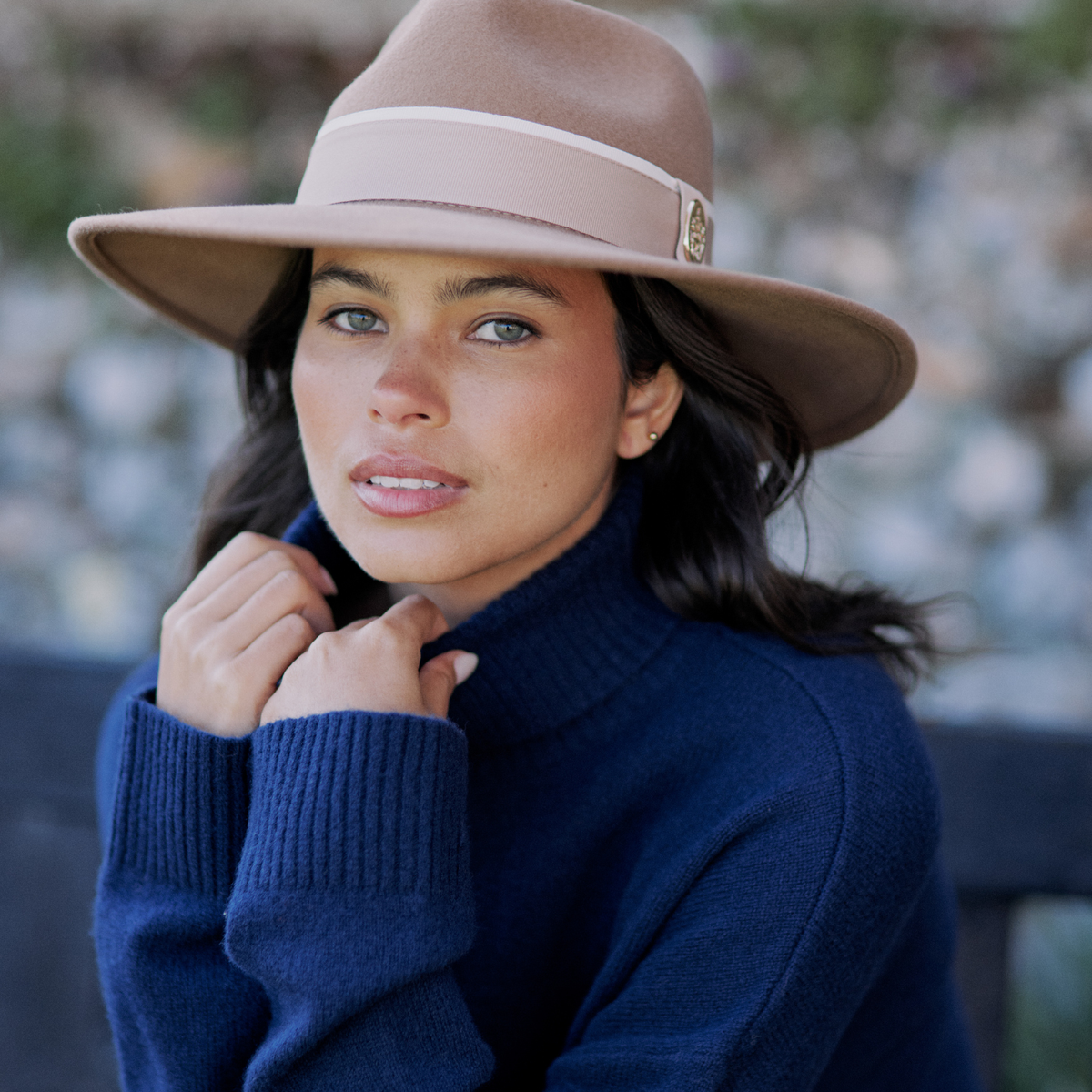 Oxley Fedora Hat Brimmed hats for women Camel Beige – Hicks - Main Image