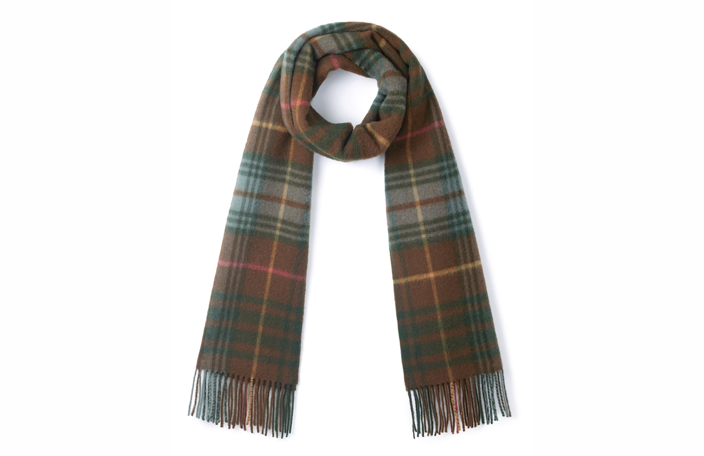 Hicks & Brown The Ashby Lambswool Scarf in Brown Check