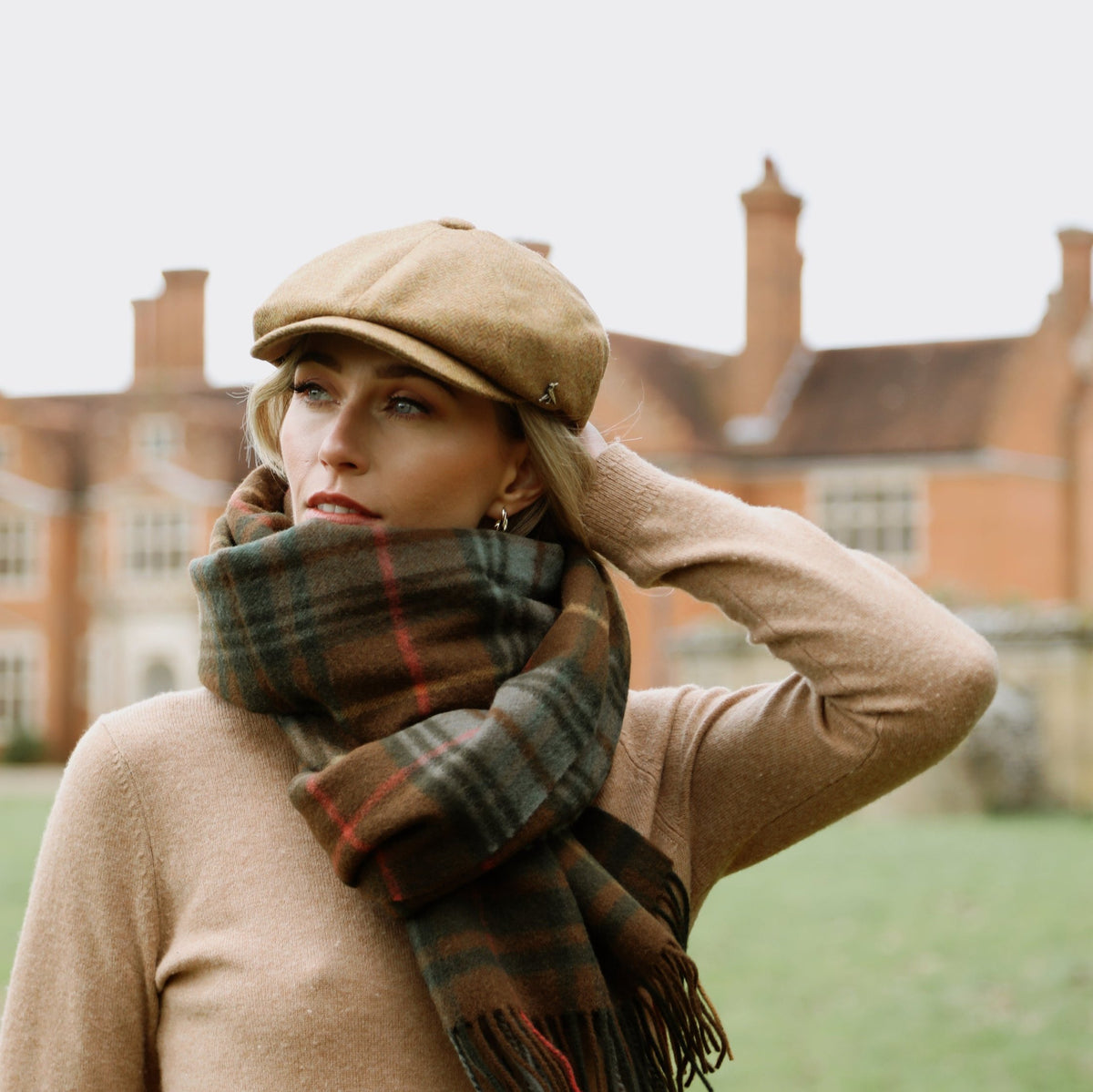 Hicks & Brown Women's Higham Tweed Baker Boy Cap