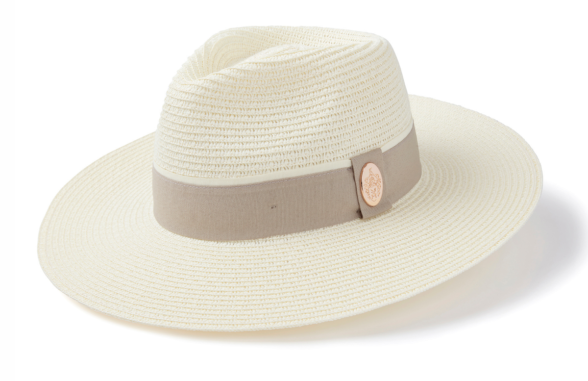 Hicks And Brown Aldeburgh Fedora Cream With Black Ribbon HBAF2CBL main image 0