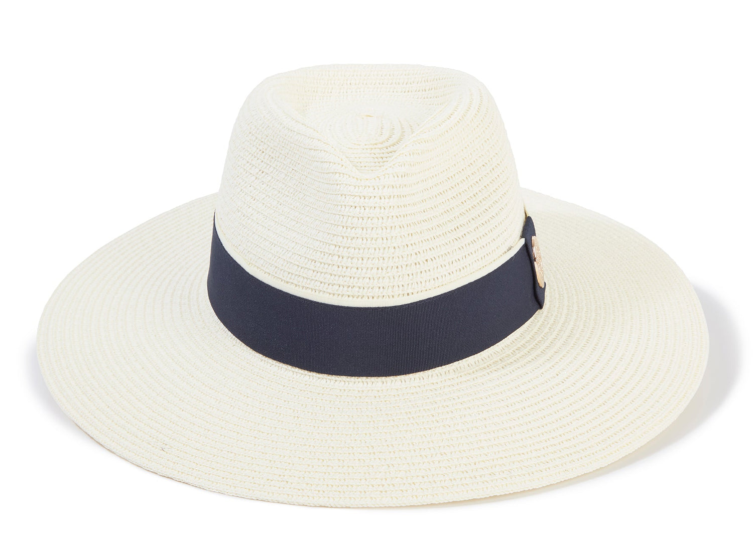 Hicks & Brown The Hemley Fedora in Cream (Navy Ribbon)