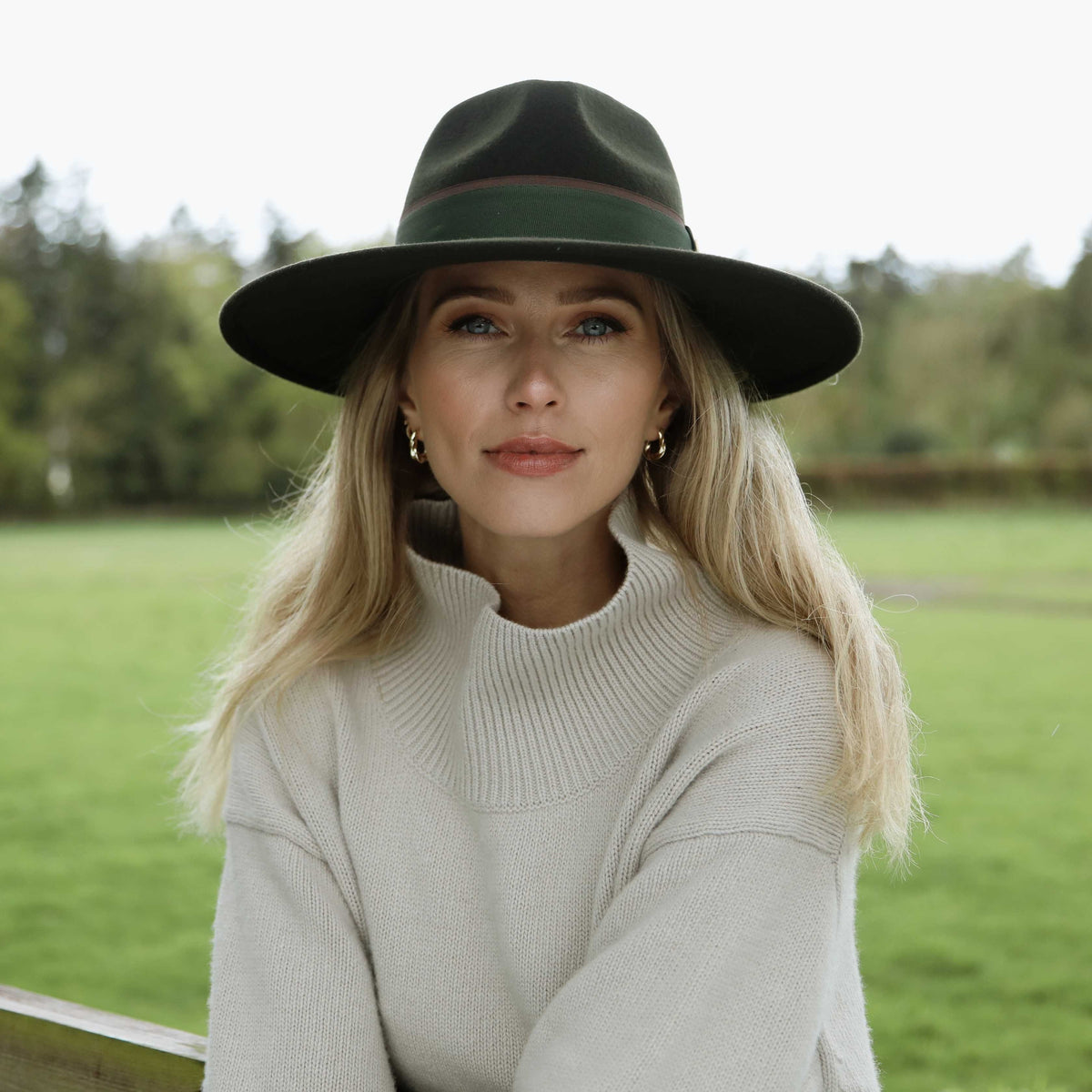 Olive Woolrich Felt Hat By Roslyn NY 3 inches Brim Un-Blocked Olive Felt Hat Body-FM-AA-OLIVE-Sun  main image 3