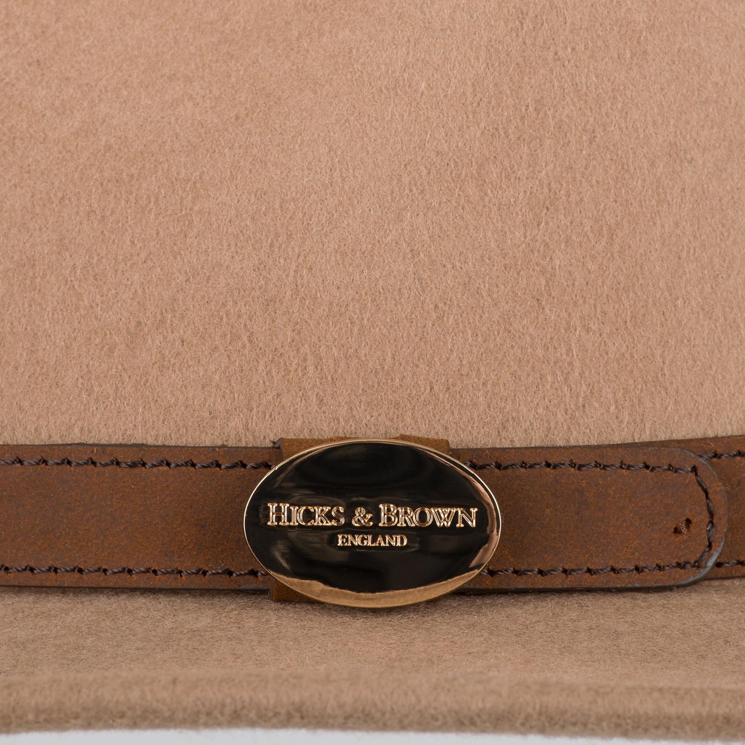 Hicks & Brown Fedora The Suffolk Fedora in Camel (No Feather)