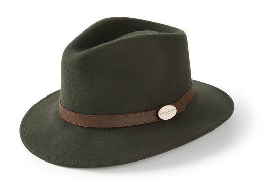 Hicks & Brown Fedora The Suffolk Fedora in Olive Green (No Feather)