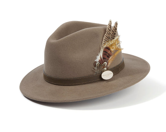Camel Suffolk Fedora, No Feather- Hicks brown – Hicks Brown