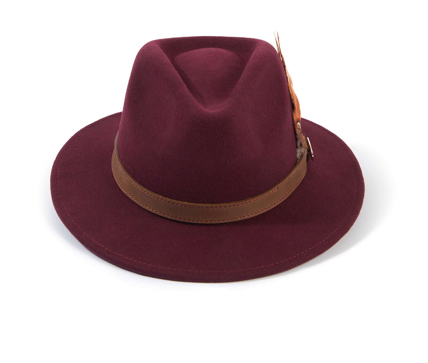 The Suffolk Fedora in Plum (Bronze Feather)