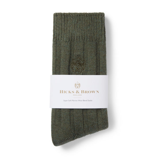 Ladies Merino Socks in Olive Green