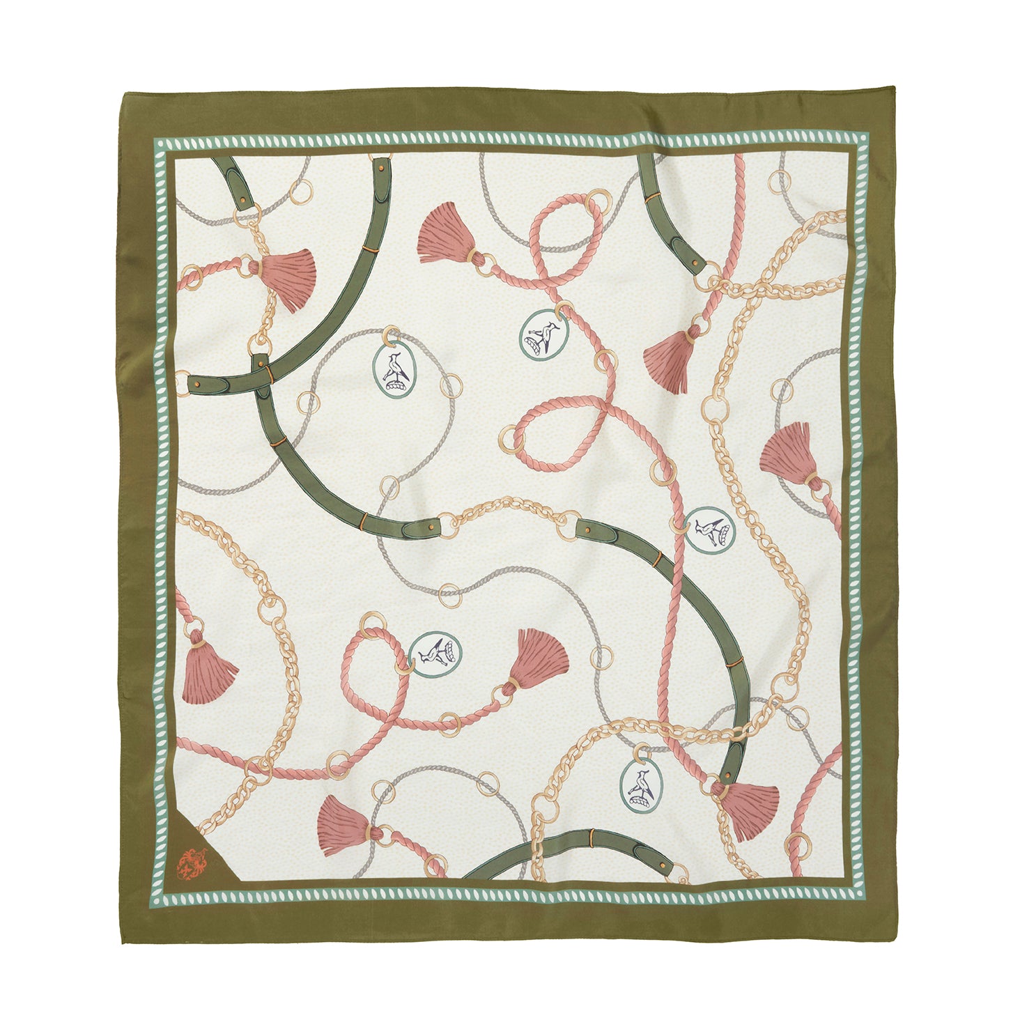 The Melford 'Mini' Silk Scarf in Green