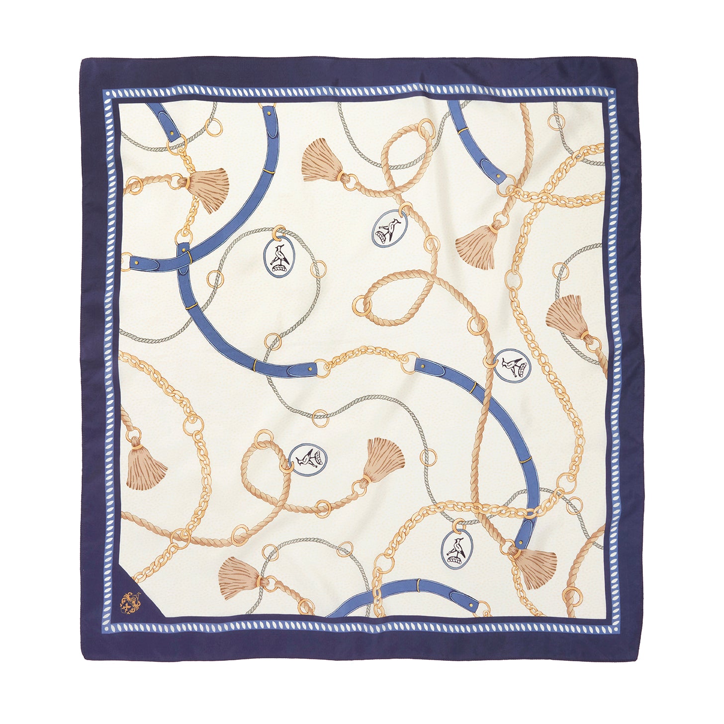The Melford 'Mini' Silk Scarf in Navy