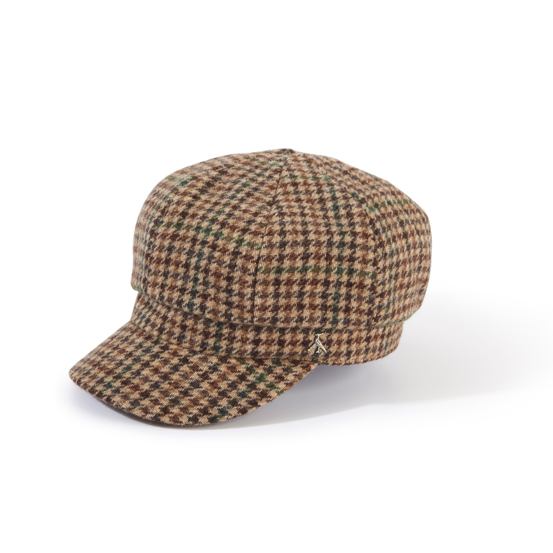The Higham Tweed Ladies Baker Boy Cap in Moss