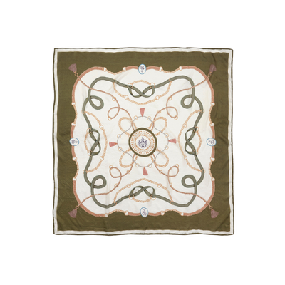 The Melford Silk Scarf in Olive Green