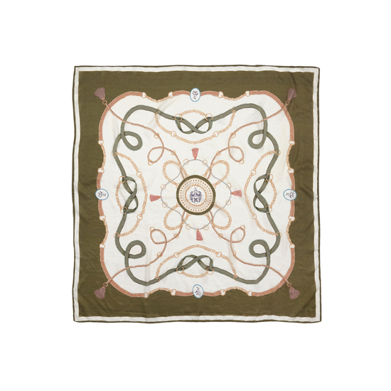 The Melford Silk Scarf in Olive Green