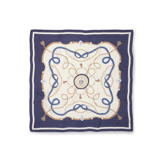 The Melford Silk Scarf in Navy