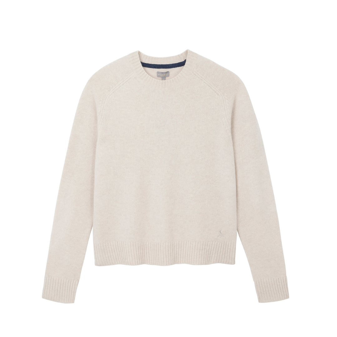 The Esme Merino Wool Crewneck Jumper in Oatmeal