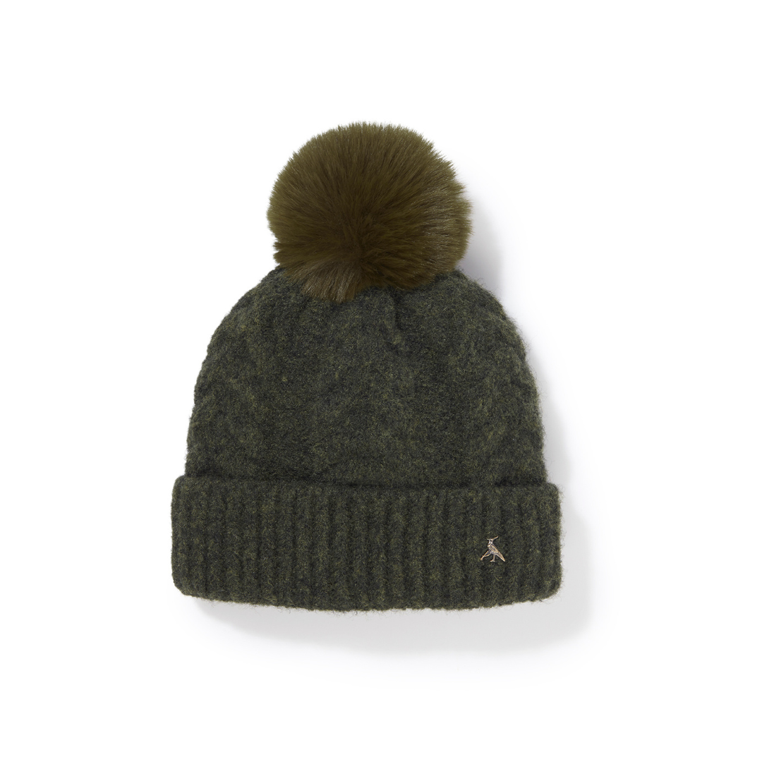 The Langham Pom Beanie in Moss