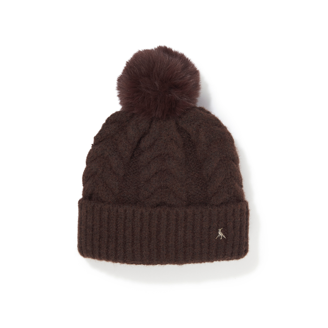 The Langham Pom Beanie in Chocolate