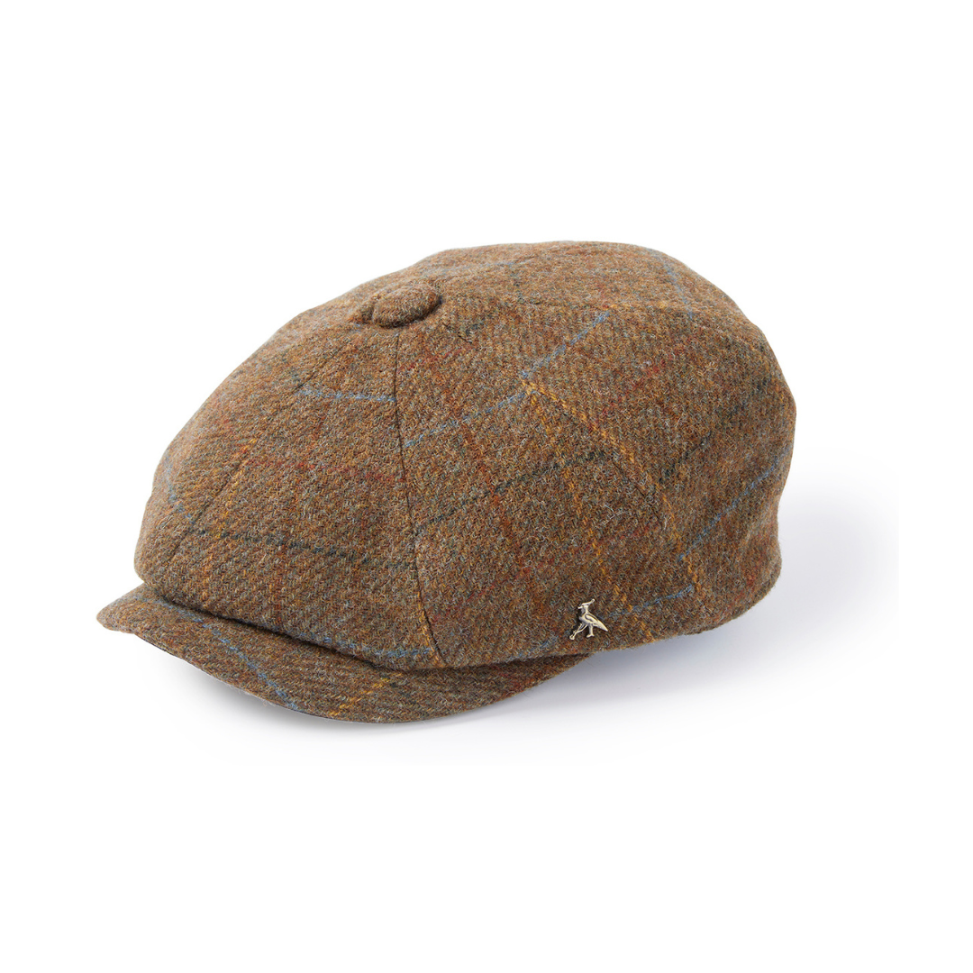 The Felsham Tweed Baker Boy Cap in Brown
