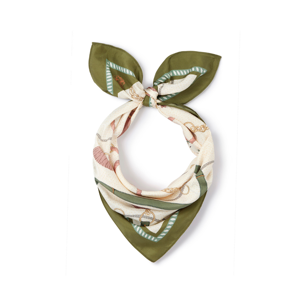 The Melford Mini 100% Silk Scarf in Green | Women's – Hicks & Brown