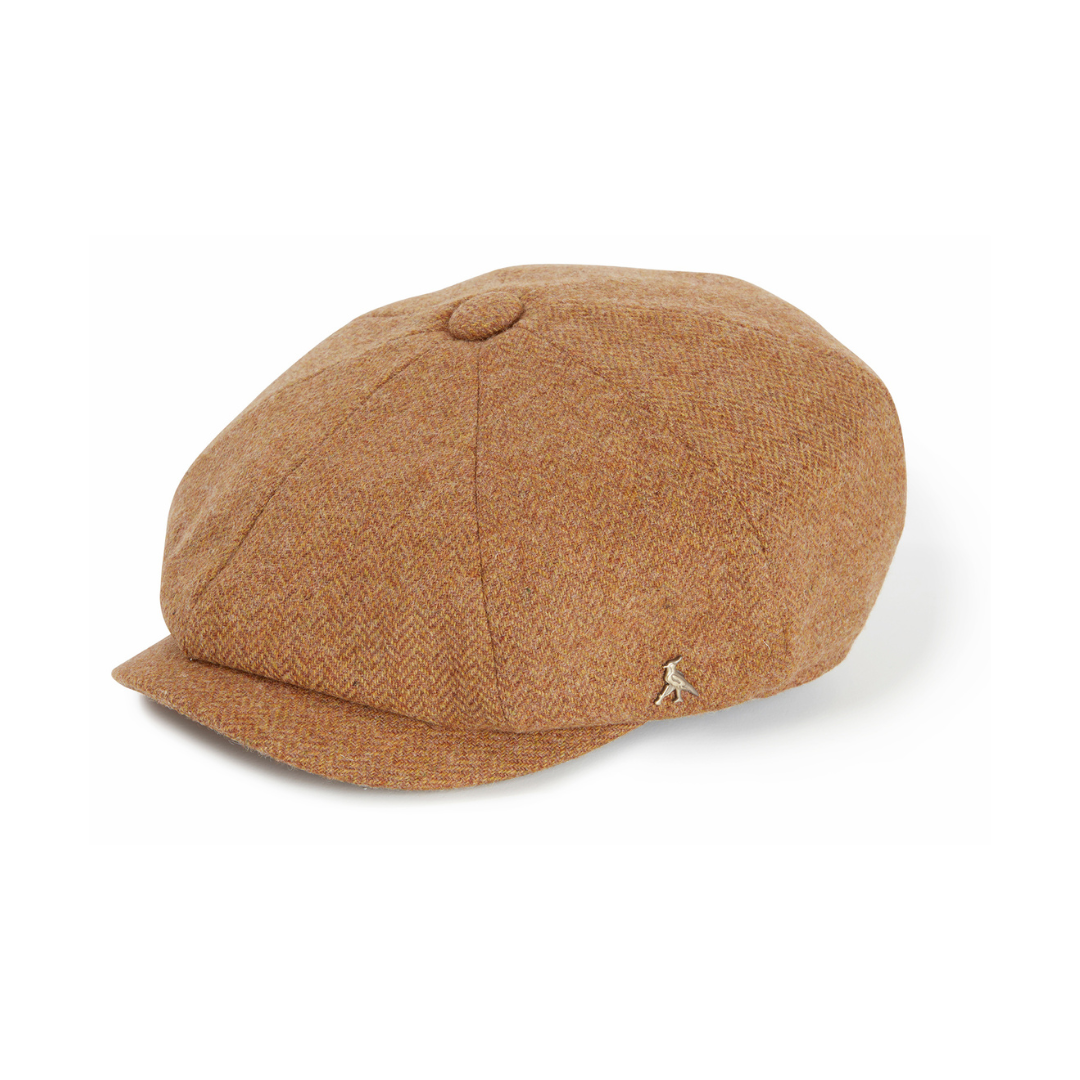 The Felsham Tweed Baker Boy Cap in Russet
