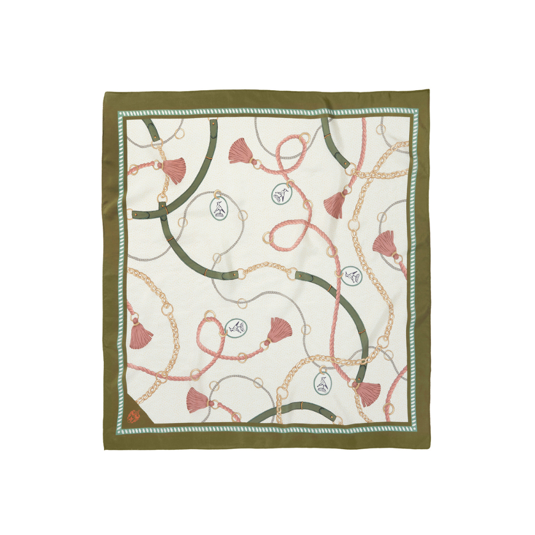 The Melford 'Mini' Silk Scarf in Green