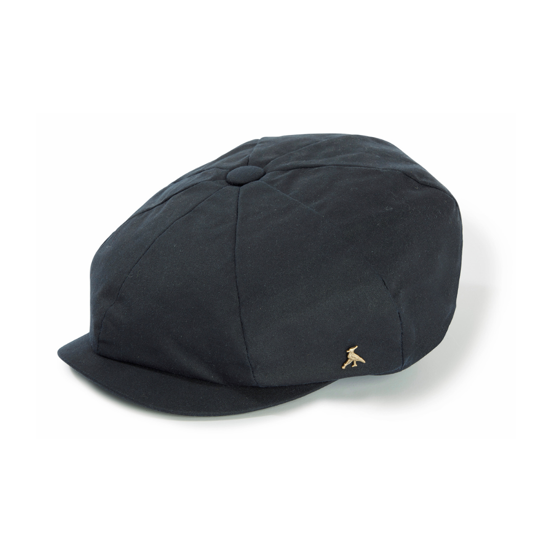 The Hengrave Wax Baker Boy Cap in Navy