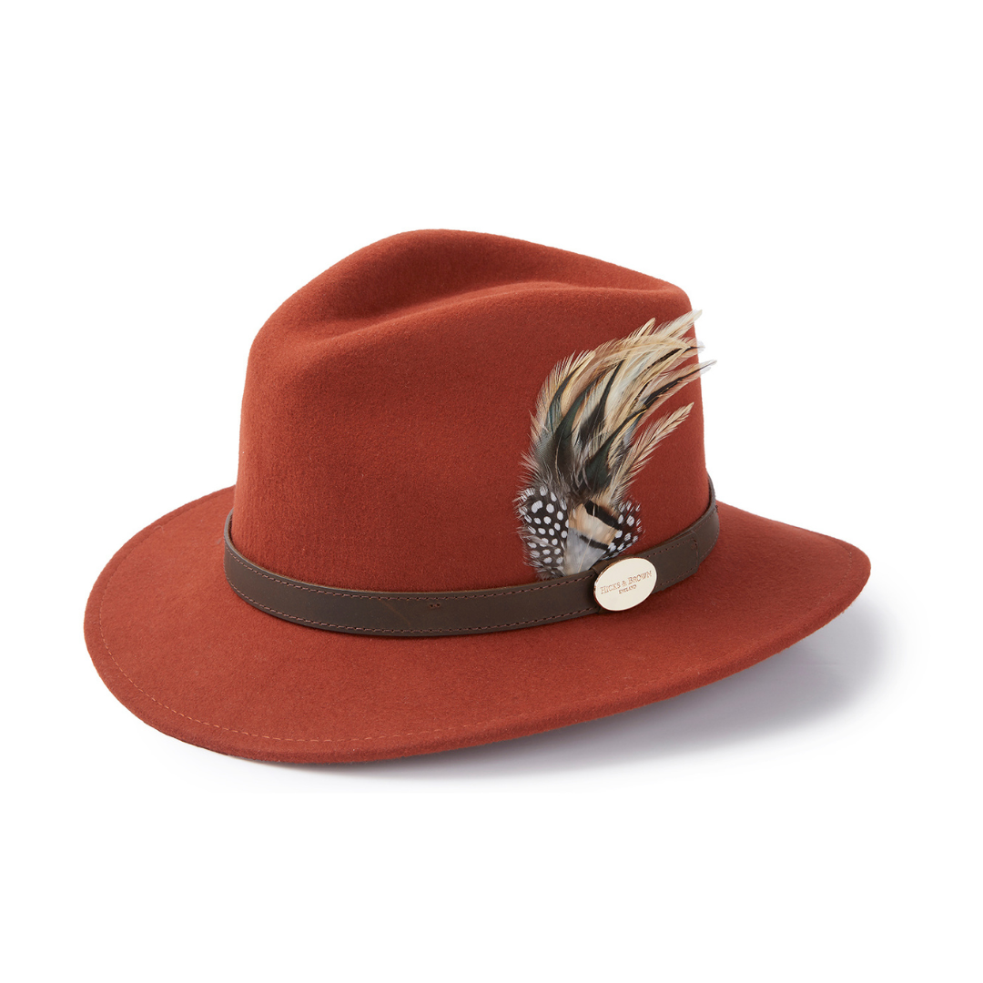 The Suffolk Fedora in Cinnamon (Fawn Feather)