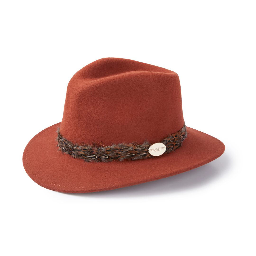 The Suffolk Fedora in Cinnamon (Bronze Wrap)