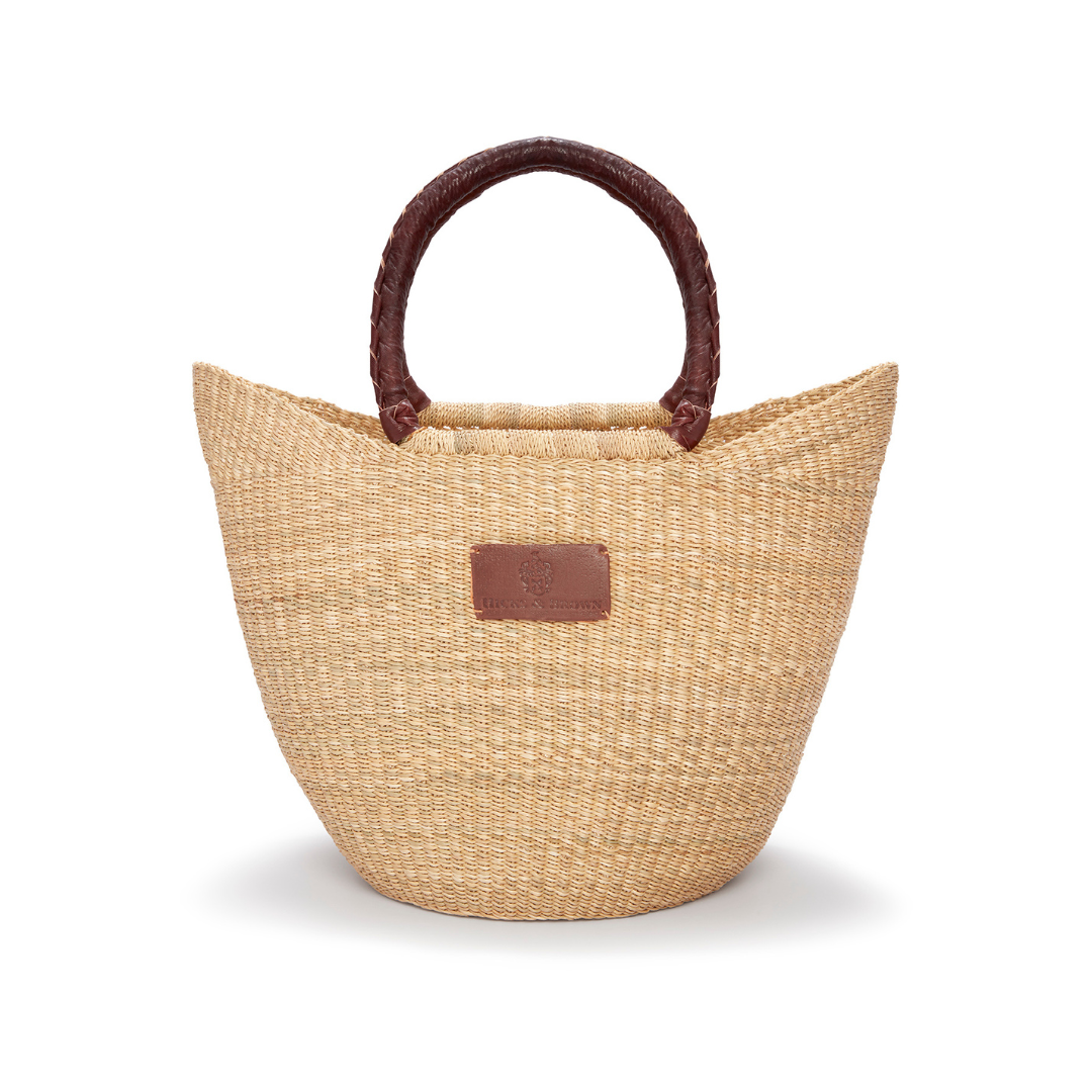 Hicks & Brown Straw Basket Bag in Natural