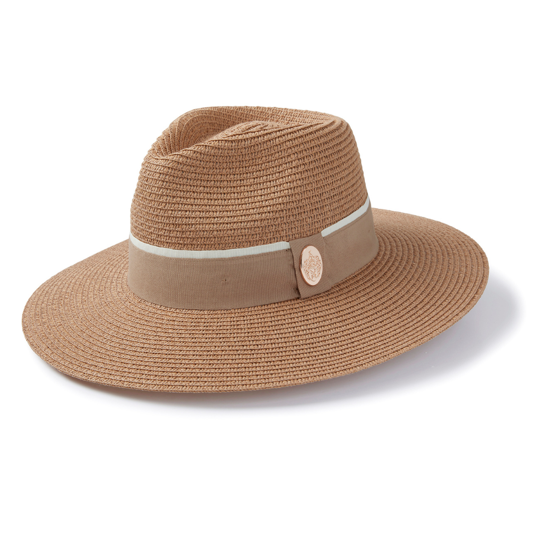 The Hemley Fedora in Natural with Fawn Ribbon