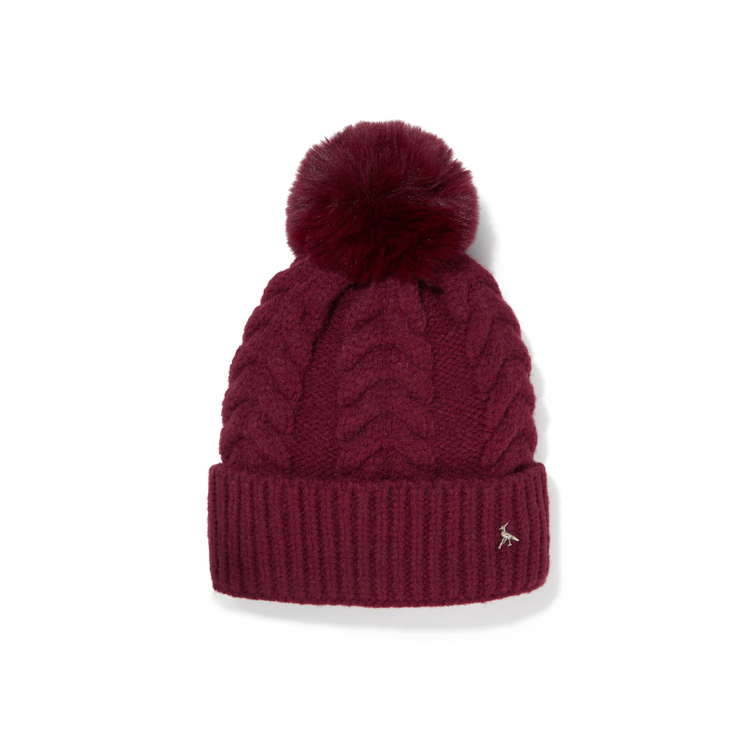 The Langham Pom Beanie in Plum