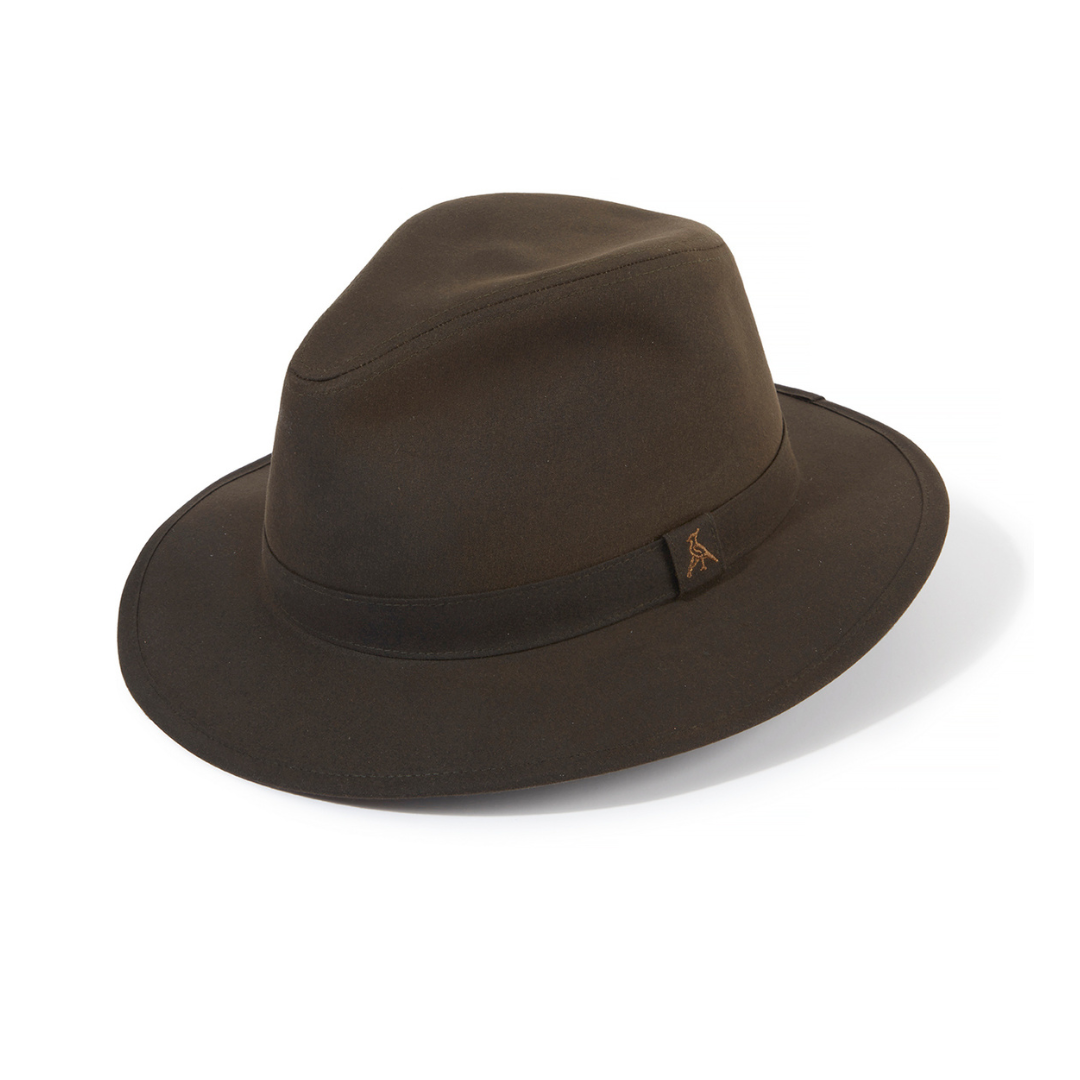 The Darsham Wax Fedora in Olive