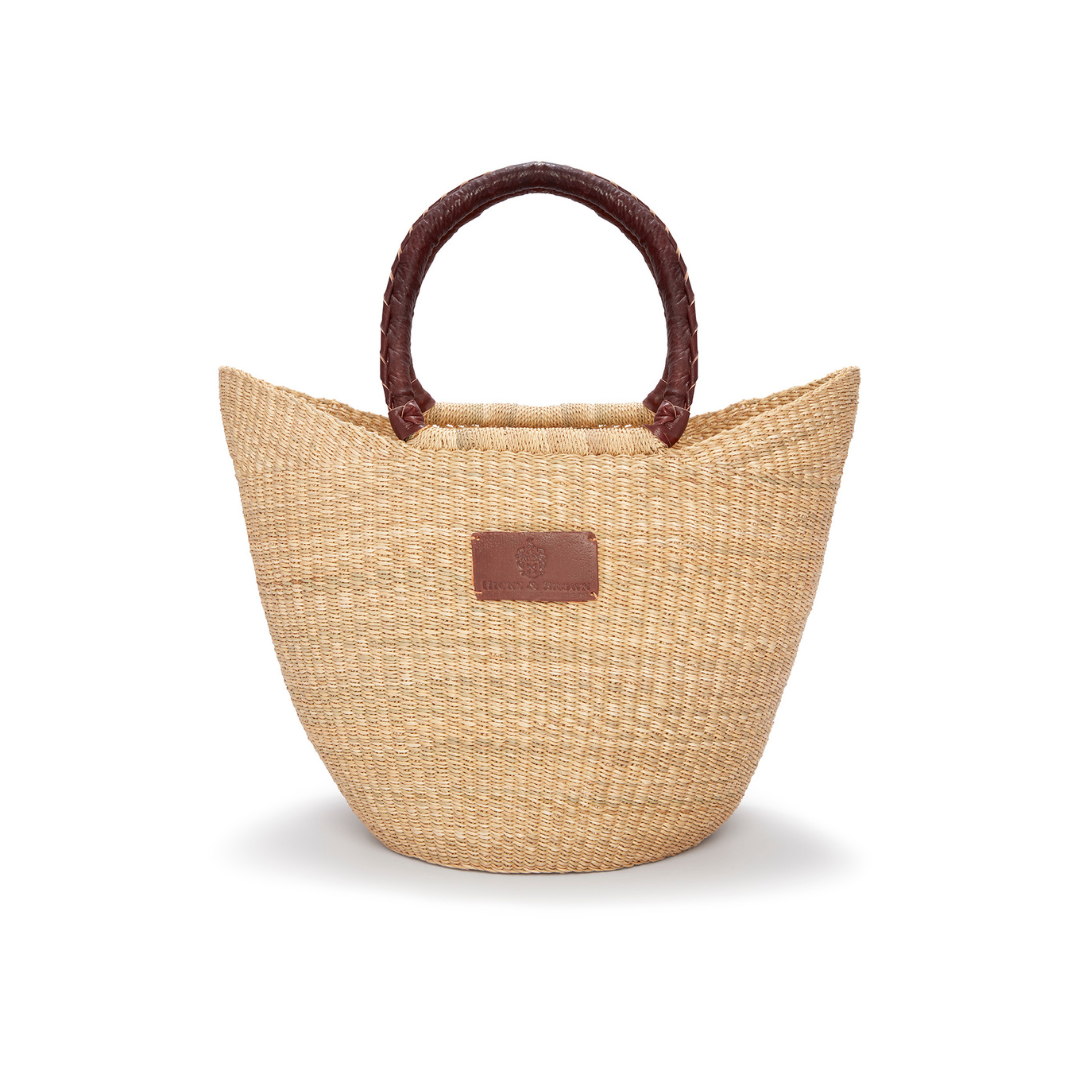 Hicks & Brown Straw Basket Bag in Natural
