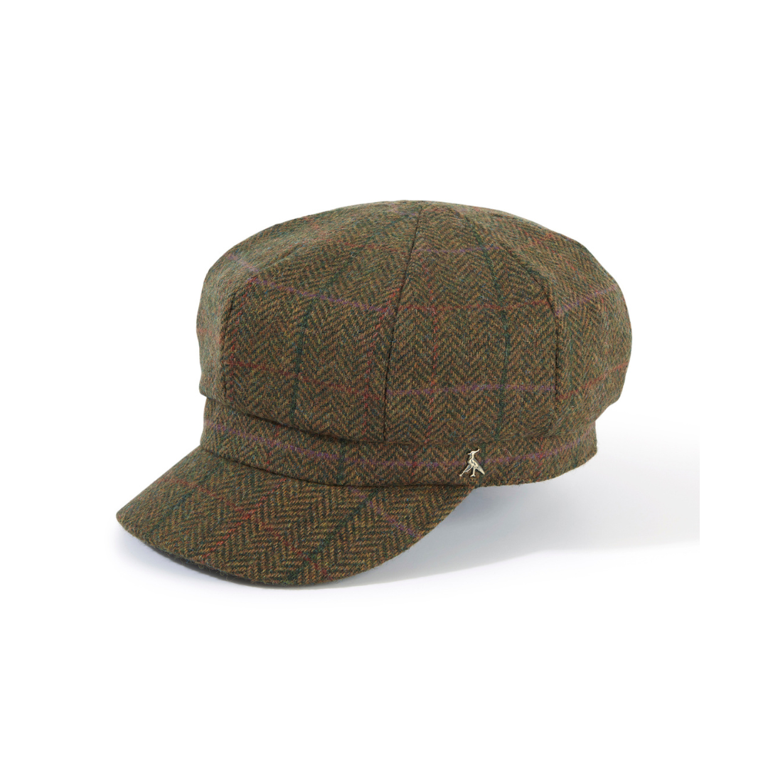 The Higham Tweed Ladies Baker Boy Cap in Fern