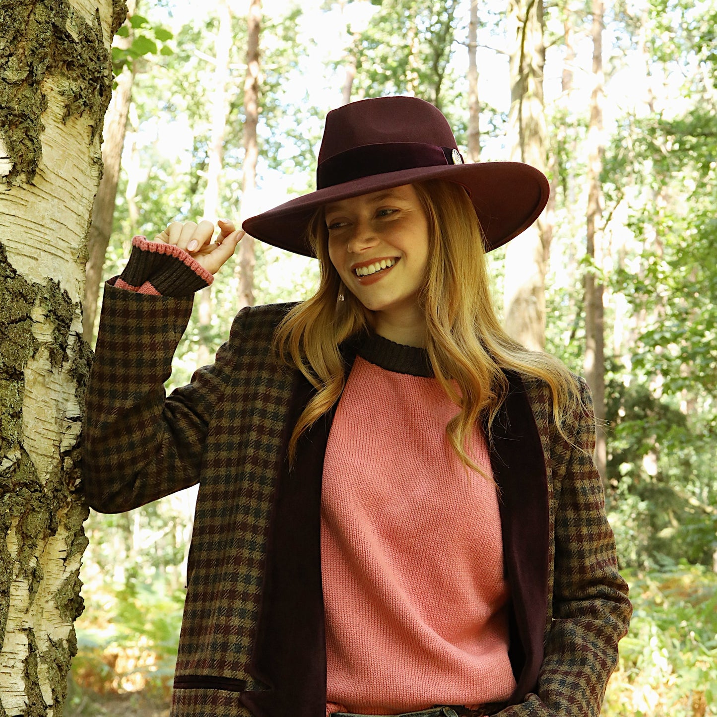 The Oxley Fedora in Plum Velvet