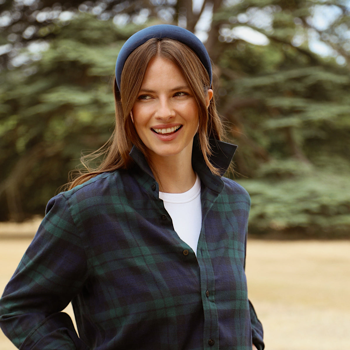 The Ophelia Velvet Headband in Navy