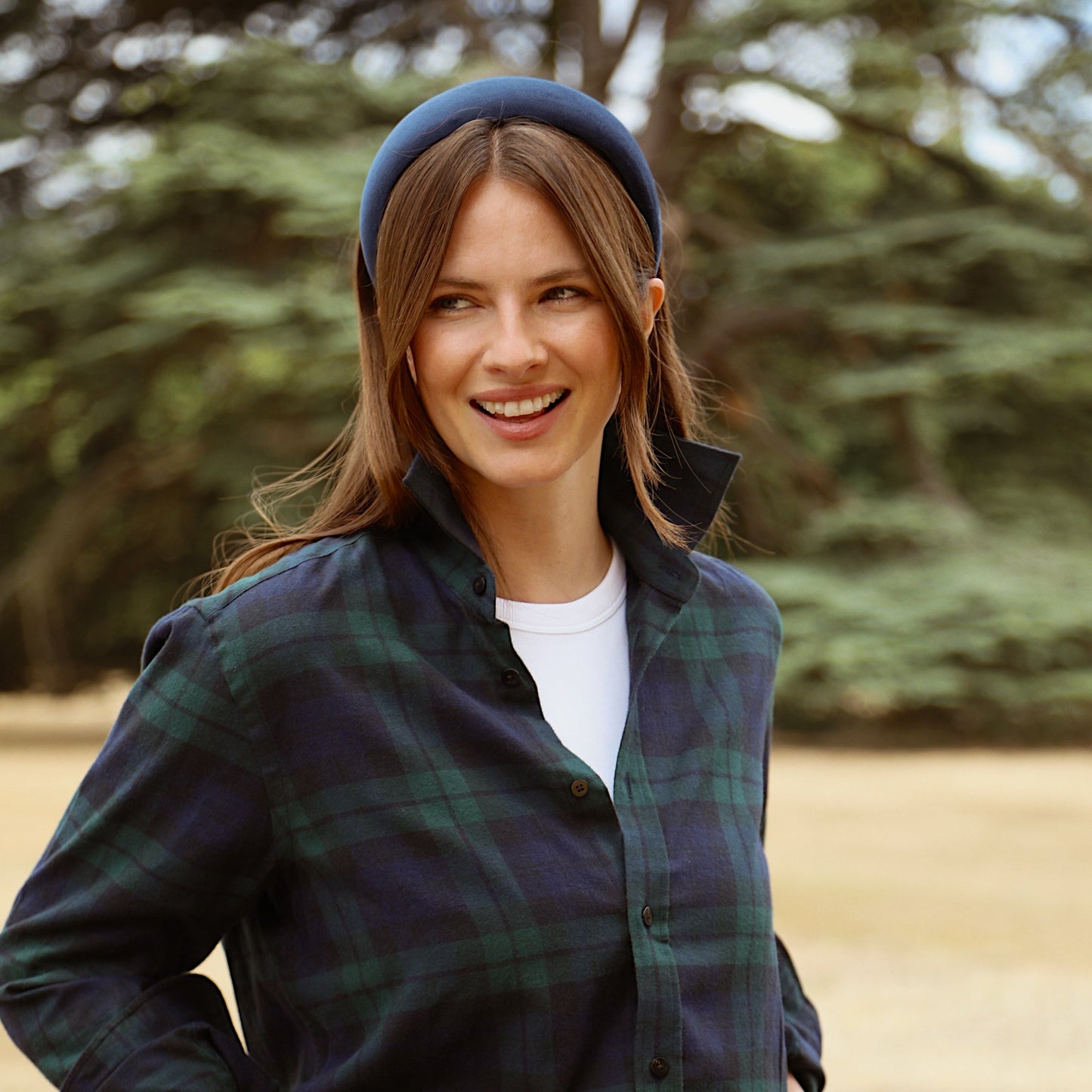 The Ophelia Velvet Headband in Navy