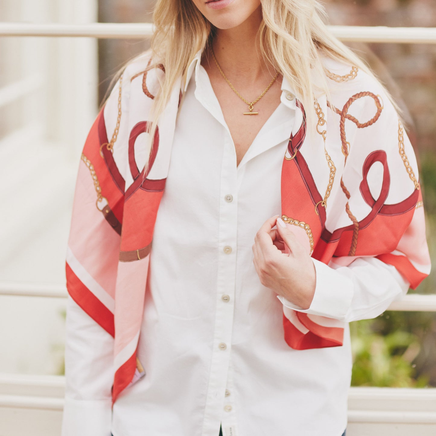 The Melford Silk Scarf in Pink