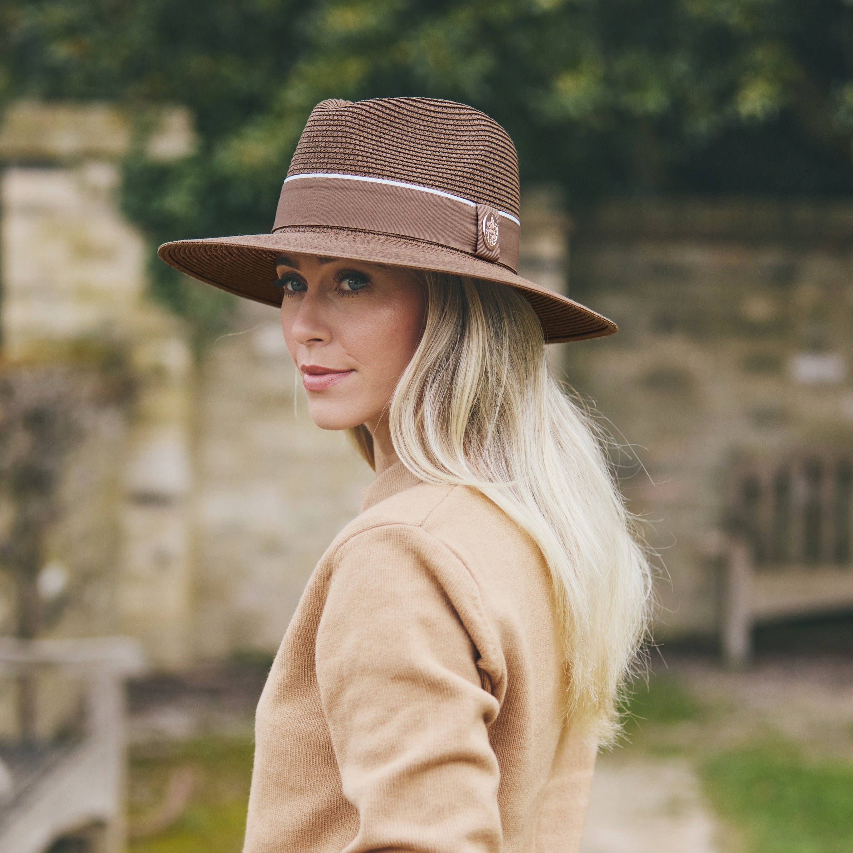The Hemley Chocolate Women's Summer Straw Sun Hat - Hicks & Brown