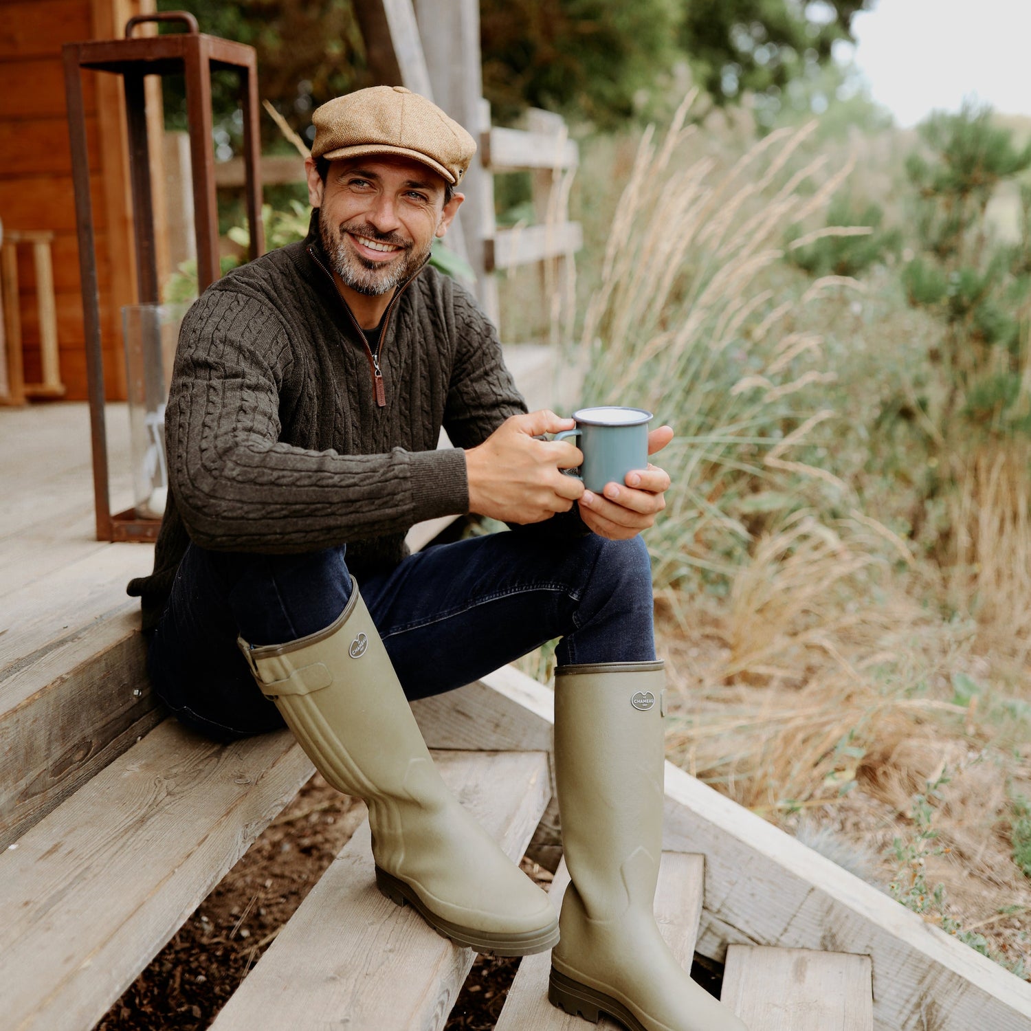 The Felsham Tweed Baker Boy Cap in Russet