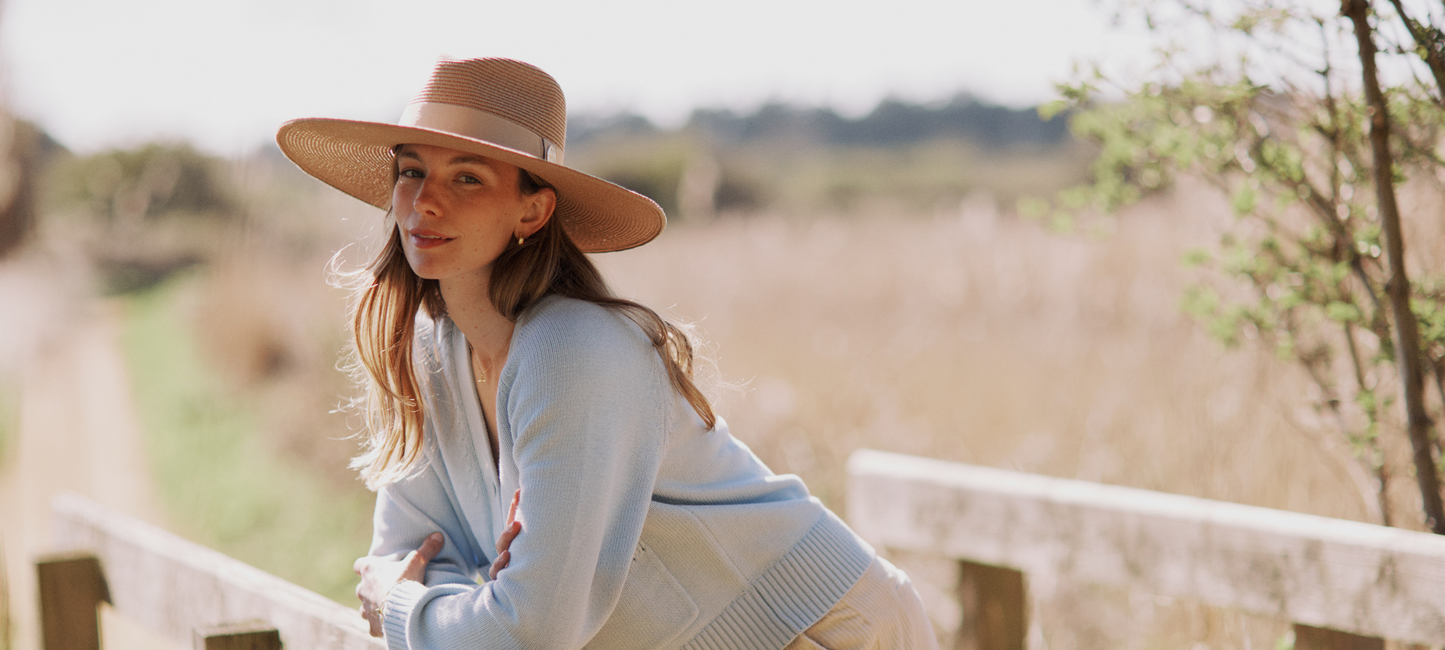 Women's wide brimmed wide straw sun hat