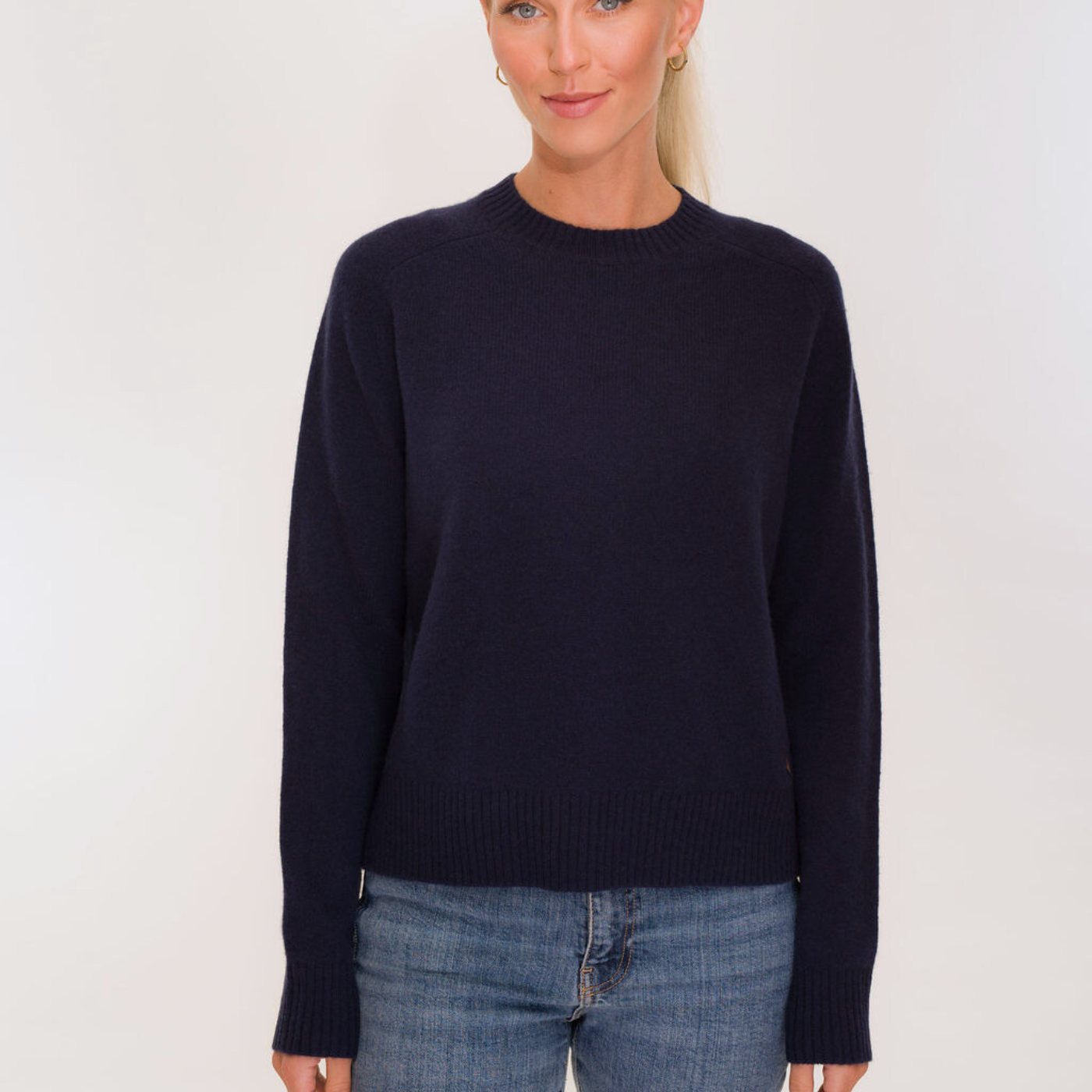 Hicks & Brown Clothing The Esme Crewneck Jumper in Navy