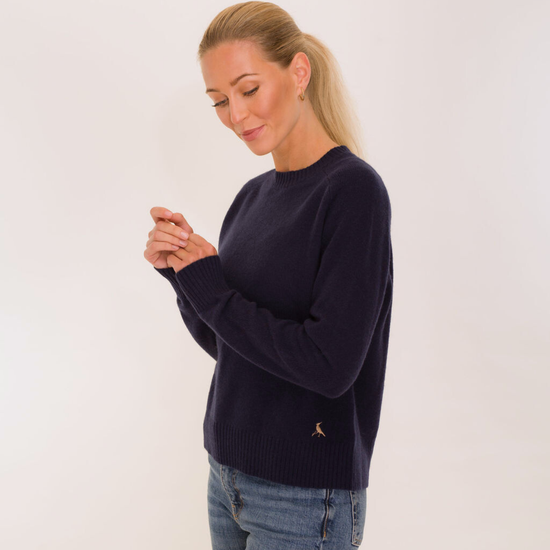 Hicks & Brown Clothing The Esme Crewneck Jumper in Navy