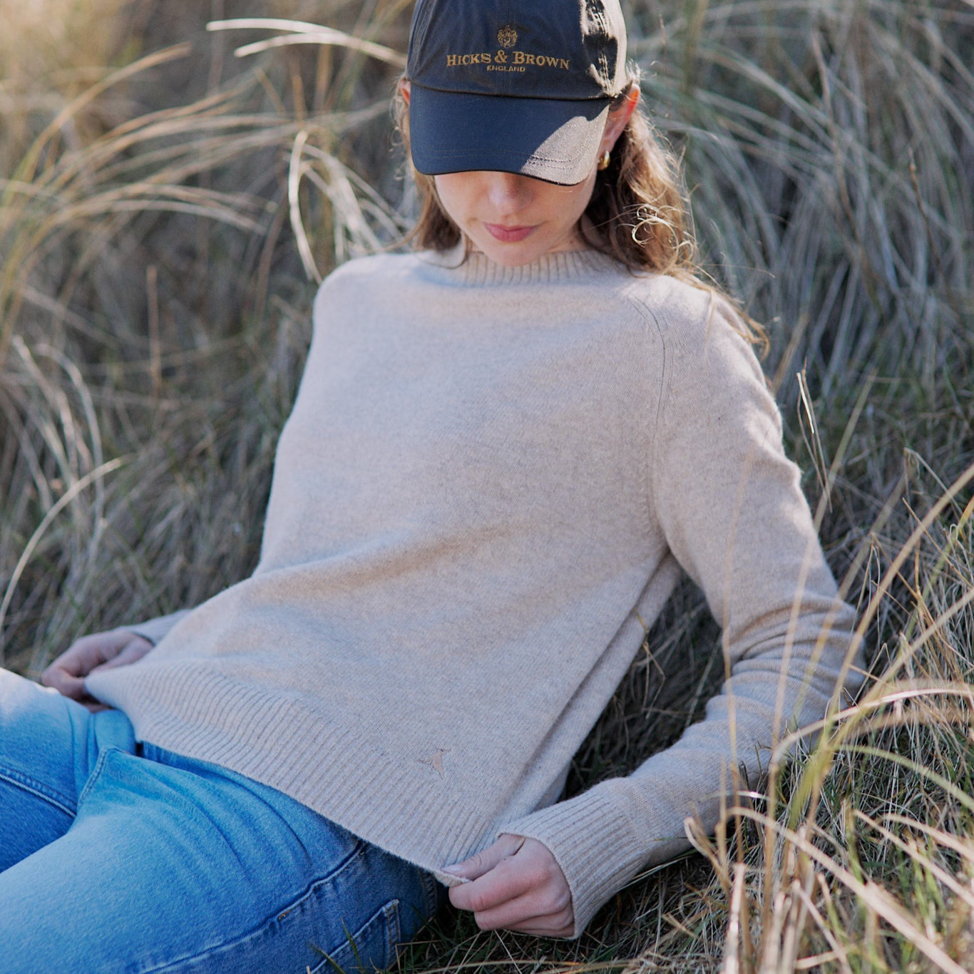 Hicks & Brown Clothing The Esme Crewneck Jumper in Sand