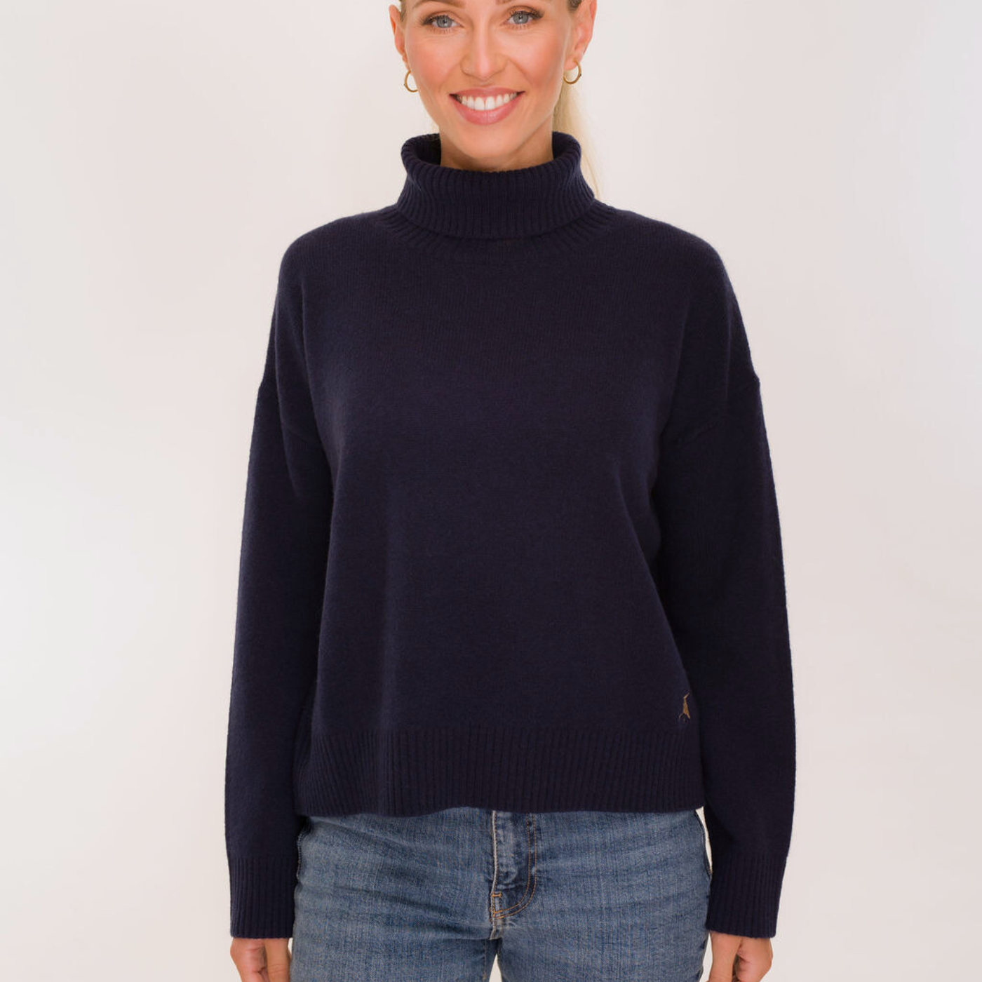 Hicks & Brown Clothing The Sophia Rollneck Jumper in Navy