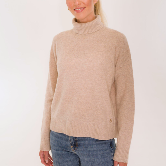 Hicks & Brown Clothing The Sophia Rollneck Jumper in Sand
