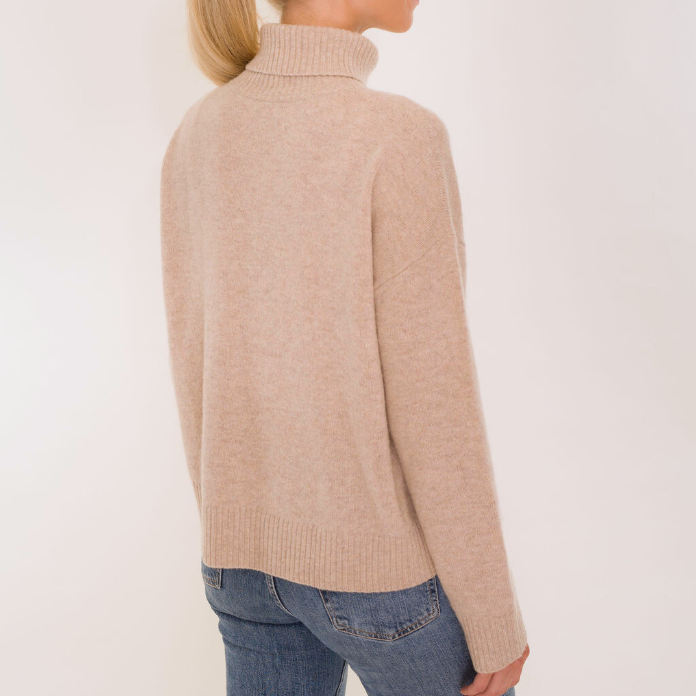 Hicks & Brown Clothing The Sophia Rollneck Jumper in Sand