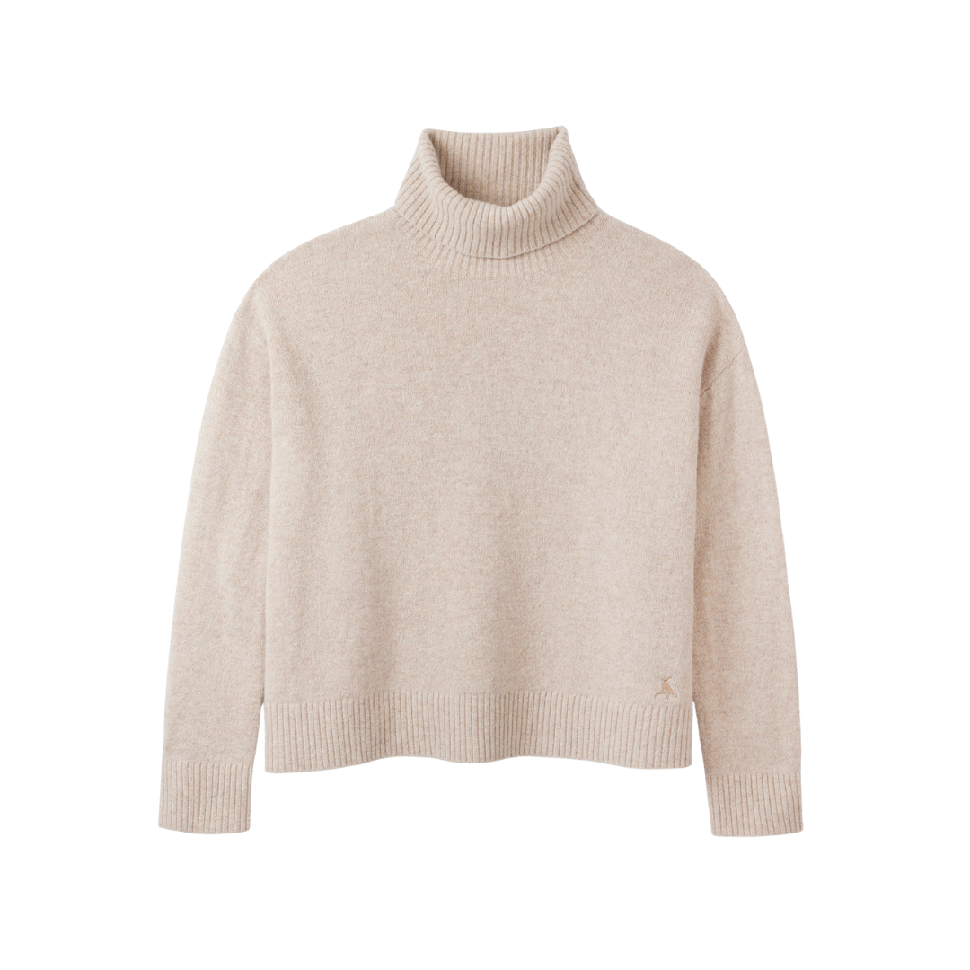 Hicks & Brown Clothing The Sophia Rollneck Jumper in Sand