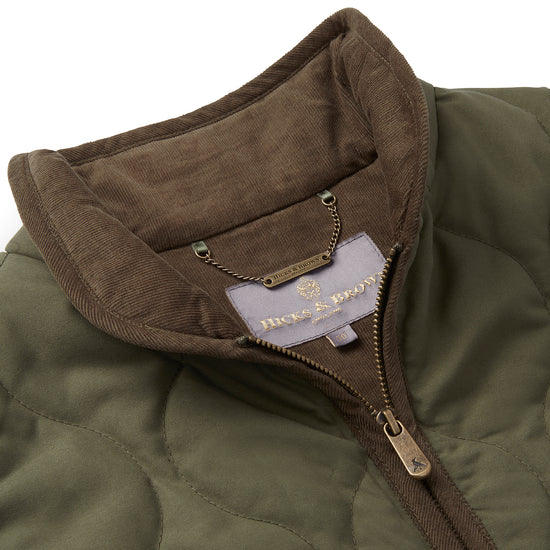 Hicks & Brown Clothing The Timworth Gilet in Green