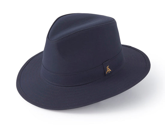 Hicks & Brown The Darsham Wax Fedora in Navy