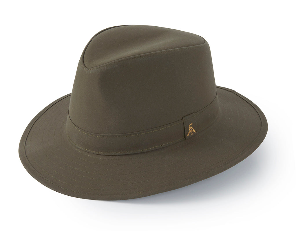 Load image into Gallery viewer, Hicks &amp;amp; Brown The Darsham Wax Fedora in Olive
